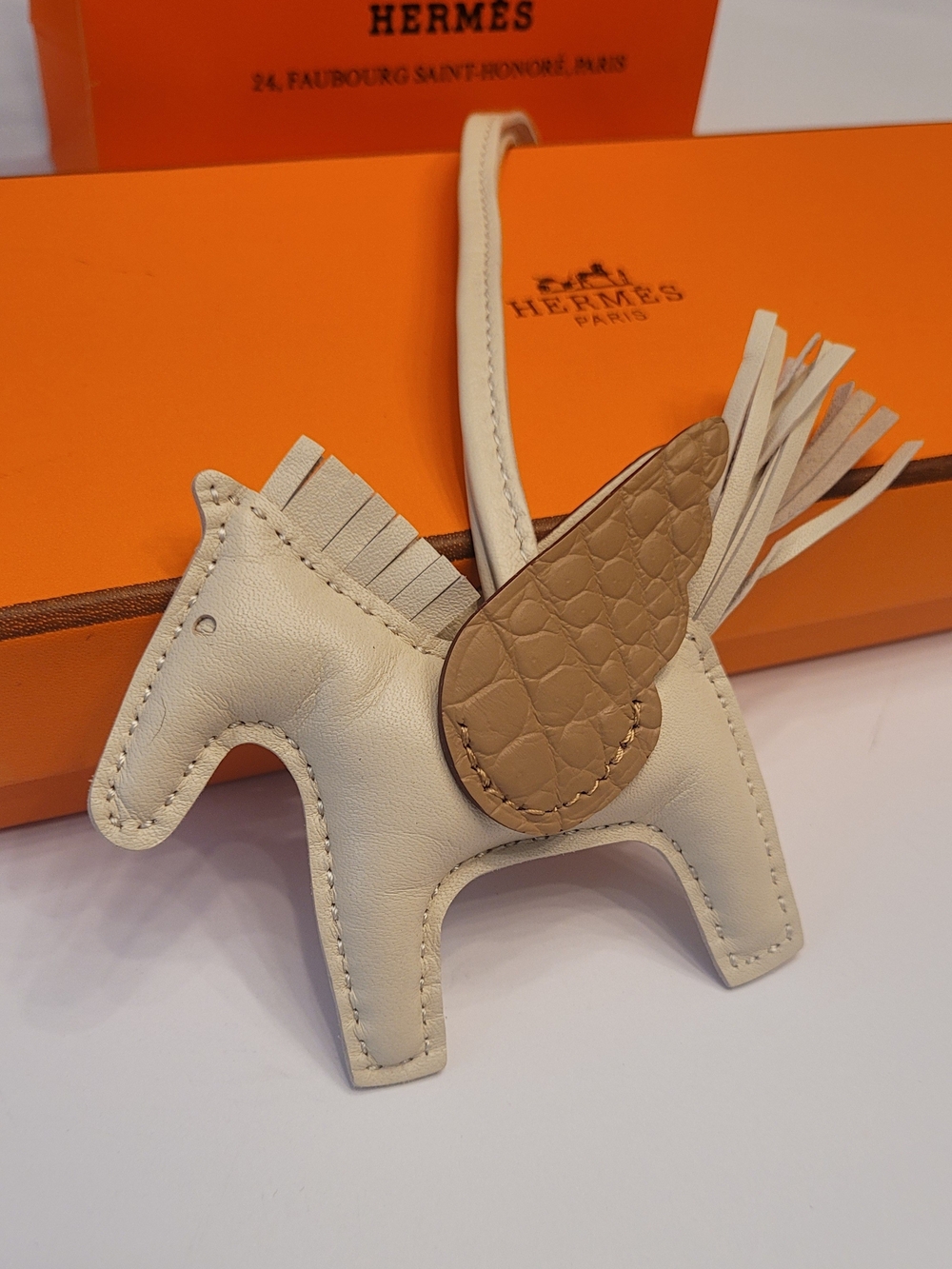 🇫🇷 Hermès Rodeo  🐎Cream Horse Bag Charm ✨️
